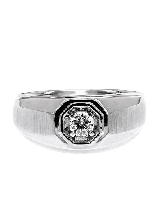 Gentlemen's Diamond Solitaire Ring in Platinum